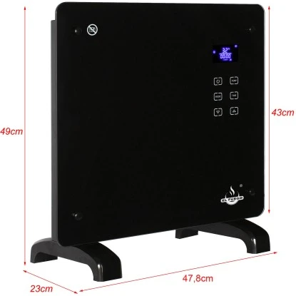 El Fuego Glaskonvektor 1000 W Schwarz 6 El Fuego Glaskonvektor 1000 W Schwarz – Bild 4