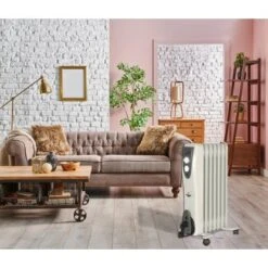 El Fuego Mobiler Elektro-Ölradiator 7 Rippen Weiß -Heizgeräte 109963 2240 12