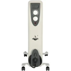 El Fuego Mobiler Elektro-Ölradiator 7 Rippen Weiß -Heizgeräte 109963 2240 3