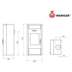 Wamsler Kaminofen Yara Sandstein Schwarz 8 KW EEK: A -Heizgeräte 1154624 picture 3
