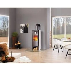 Hark Dauerbrand Kaminofen Opera-B Grande Cremeweiß 7 KW Mit Automatik EEK: A+ -Heizgeräte 209401 1921 1