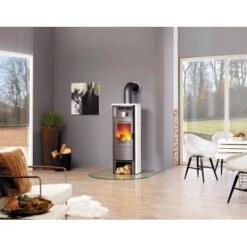 Hark Dauerbrand Kaminofen Opera-B Grande Cremeweiß 5 KW Mit Automatik EEK: A+ -Heizgeräte 209405 1921 1