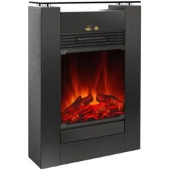EL Fuego Elektrokamin Tessin Schwarz Mit Heizung Dimmbar 1,8 KW -Heizgeräte 2240 AY0627 Detailfoto 10