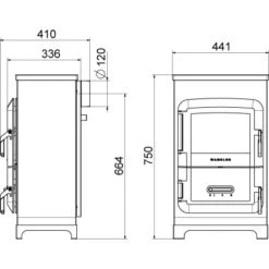 Wamsler Dauerbrand Raumheizer RH 6F Kaschmir Mit Fenster EEK: A -Heizgeräte 2993301 4432 9