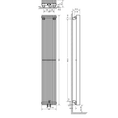 Schulte ExpressPlus Design-Heizkörper London Mittenanschluss 1.018 W Alpinweiß 5 Schulte ExpressPlus Design-Heizkörper London Mittenanschluss 1.018 W Alpinweiß – Bild 3