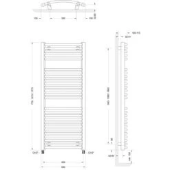 Schulte ExpressPlus Design-Heizkörper München Rund HxB 121,5 X 50 Cm 580 W -Heizgeräte 4060991037931 2053 3
