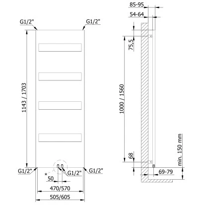 Schulte Design-Heizkörper Turin Alpinweiß 600 W HxB 170,3x50,5 Cm 4 Schulte Design-Heizkörper Turin Alpinweiß 600 W HxB 170,3x50,5 Cm – Bild 2