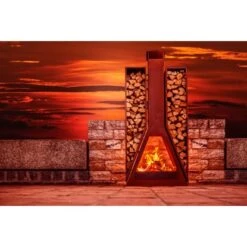 Ferrum Art Design Kaminofen Twin 1-0518 Rostbraun -Heizgeräte 4251119715187 3464 2 1