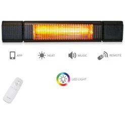 VASNER Appino BEATZZ Bluetooth Infrarot-Heizstrahler Mit Musik Box 2000 W Schwar -Heizgeräte 432033 4832 03