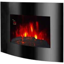 EL Fuego Elektrowandkamin Aarau Oval Schwarz 1,8 KW -Heizgeräte 4416202 2240 AY0628