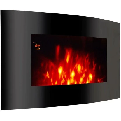 EL Fuego Elektrokamin Zürich Schwarz LED-Beleuchtung Dimmbar 2 KW 4 EL Fuego Elektrokamin Zürich Schwarz LED-Beleuchtung Dimmbar 2 KW – Bild 2