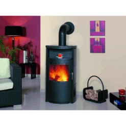 Hark Dauerbrand-Kaminofen Taifun Meteorschwarz Kacheln 8 KW Automatik EEK: A+ -Heizgeräte 6049506 picture 2