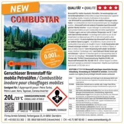 Brennstoff Combustar 20 L -Heizgeräte 698 20l combustar etikette