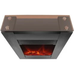 EL Fuego Elektrokamin Tessin Schwarz Mit Heizung Dimmbar 1,8 KW -Heizgeräte 6 2240 AY0627 Detailfoto 1