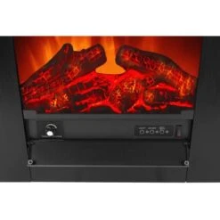 EL Fuego Elektrokamin Tessin Schwarz Mit Heizung Dimmbar 1,8 KW -Heizgeräte 6 2240 AY0627 Detailfoto 3