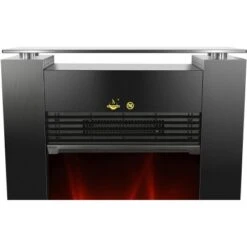 EL Fuego Elektrokamin Tessin Schwarz Mit Heizung Dimmbar 1,8 KW -Heizgeräte 6 2240 AY0627 Detailfoto 4