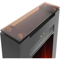 EL Fuego Elektrokamin Tessin Schwarz Mit Heizung Dimmbar 1,8 KW -Heizgeräte 6 2240 AY0627 Detailfoto 6