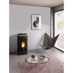 FreePoint Pelletofen Life 9 Stahl Schwarz-Dunkelgold 2,5 KW - 8,5 KW EEK: A+ -Heizgeräte 8053859014911 1009 AB 01