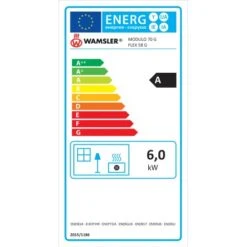 Wamsler Kaminofen Modulo 70/150 G Schwarz 6 KW EEK: A -Heizgeräte 8484016 4432 label