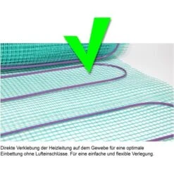 Perobe Elektrische Fußbodentemperierung 230 Volt Heizmatte 10 M² -Heizgeräte 889930 3434 02