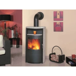 Hark Dauerbrand-Kaminofen Taifun Schwarz Naturstein Grau 8 KW Automatik EEK: A+ -Heizgeräte 9185463 picture 2