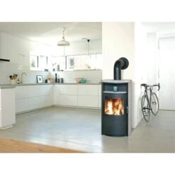 Hark Dauerbrand-Kaminofen Taifun Schwarz Naturstein Grau 8 KW Automatik EEK: A+ -Heizgeräte Naturstein Anwendungsbild 1