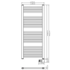 Eisl Badheizkörper Mit Digitalem Heizstab 500 X 1200 Mm 500W -Heizgeräte igitalemheizstab Zeichnung