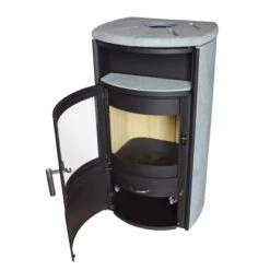 Hark Dauerbrand-Kaminofen Taifun Schwarz Naturstein Grau 8 KW Automatik EEK: A+ -Heizgeräte un Naturstein Detailbild 1